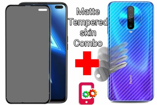 Poco X2 Matte Tempered Glass and skin Combo