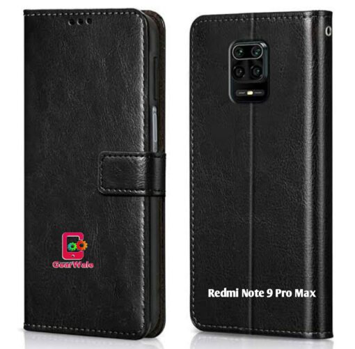 Redmi Note 9 Pro Max Premium Leather Finish Flip Cover