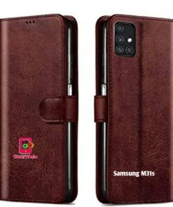 Samsung M31s Premium Leather Finish Flip Cover