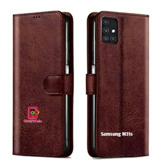 Samsung M31s Premium Leather Finish Flip Cover