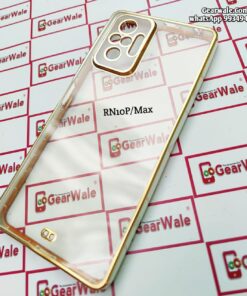 Redmi Note 10 Pro Max Transparent Golden Chrome Cover Limited Edition